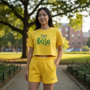 Short Feminino Malha Bumerang - Torcida Brasil
